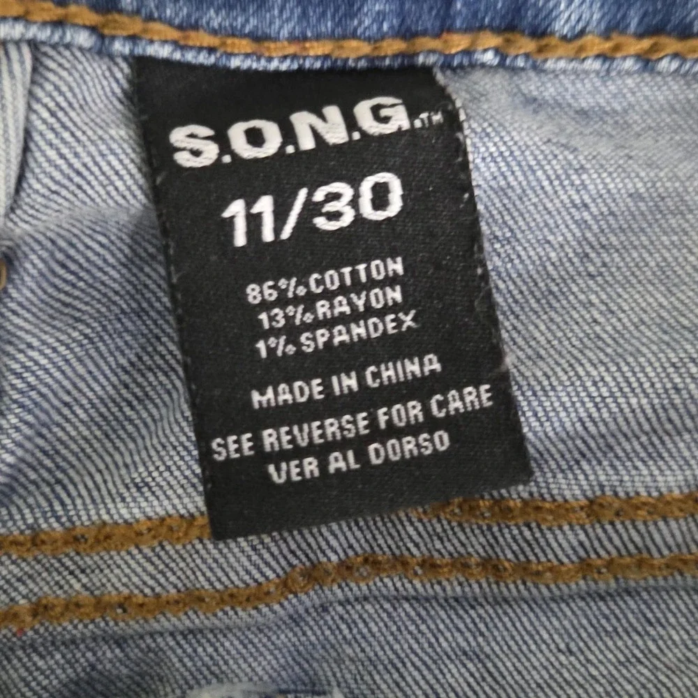 S.O.N.G. Jeans Juniors 11/30 Blue High Rise Curvy Skinny Ankle Stretch